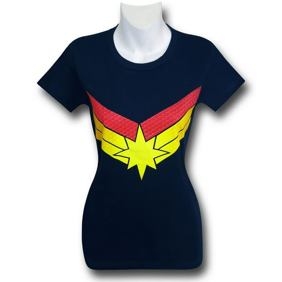 Captain Marvel Symbol Women's Fitted T-Shirt-Small