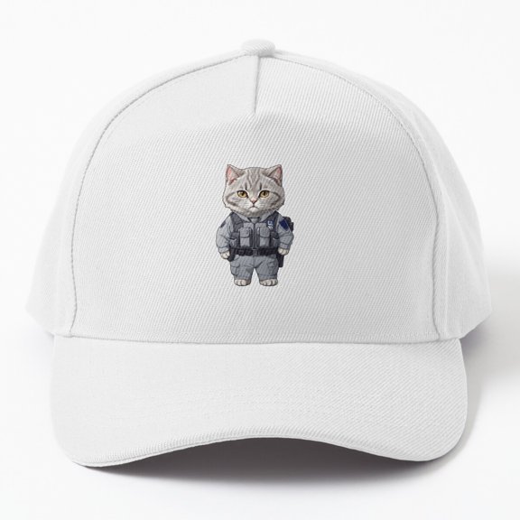 Captain Meowster Baseball Hat, Cat Captain Character Wordplay Design, Classic Cap