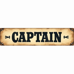 Captain Metal Sign 16*4 Inches "CAPTAIN" Nautical Maritime Decor