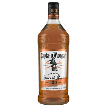 Captain Morgan 100 Proof Spiced Rum, 1.75 L PET Bottle, 50% ABV