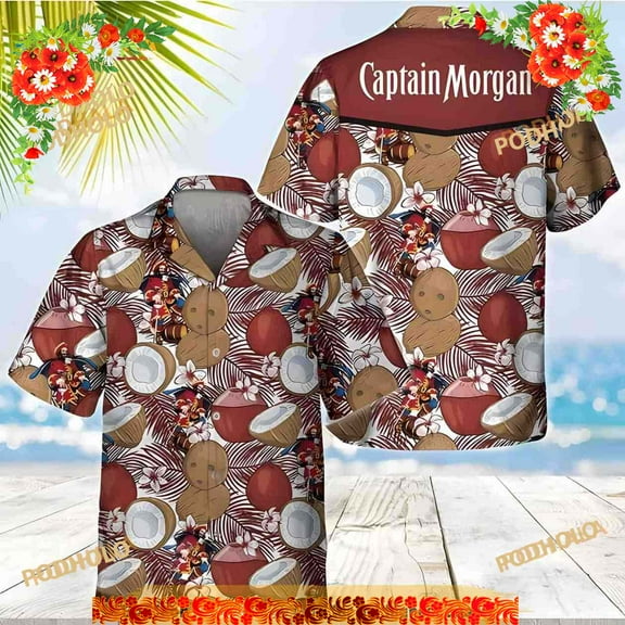 Captain Morgan Hawaiian Shirt, Beach Gift For Friend, Captain Morgan Shirt