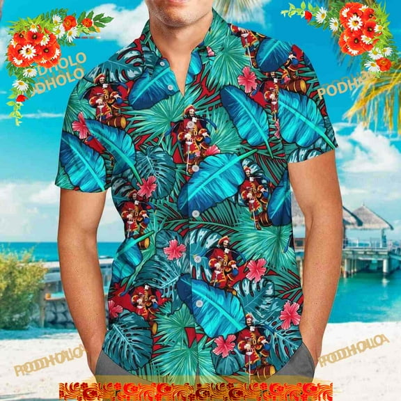 Captain Morgan Hawaiian Shirt, Tropical Leaves Pattern Gift For Him And Her