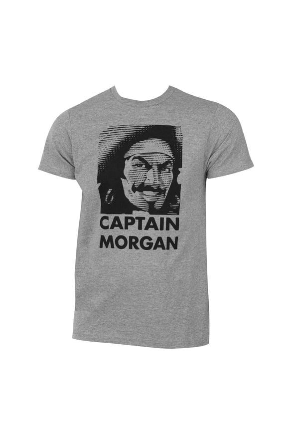 Men's Gray Pirate Logo T-Shirt-Large