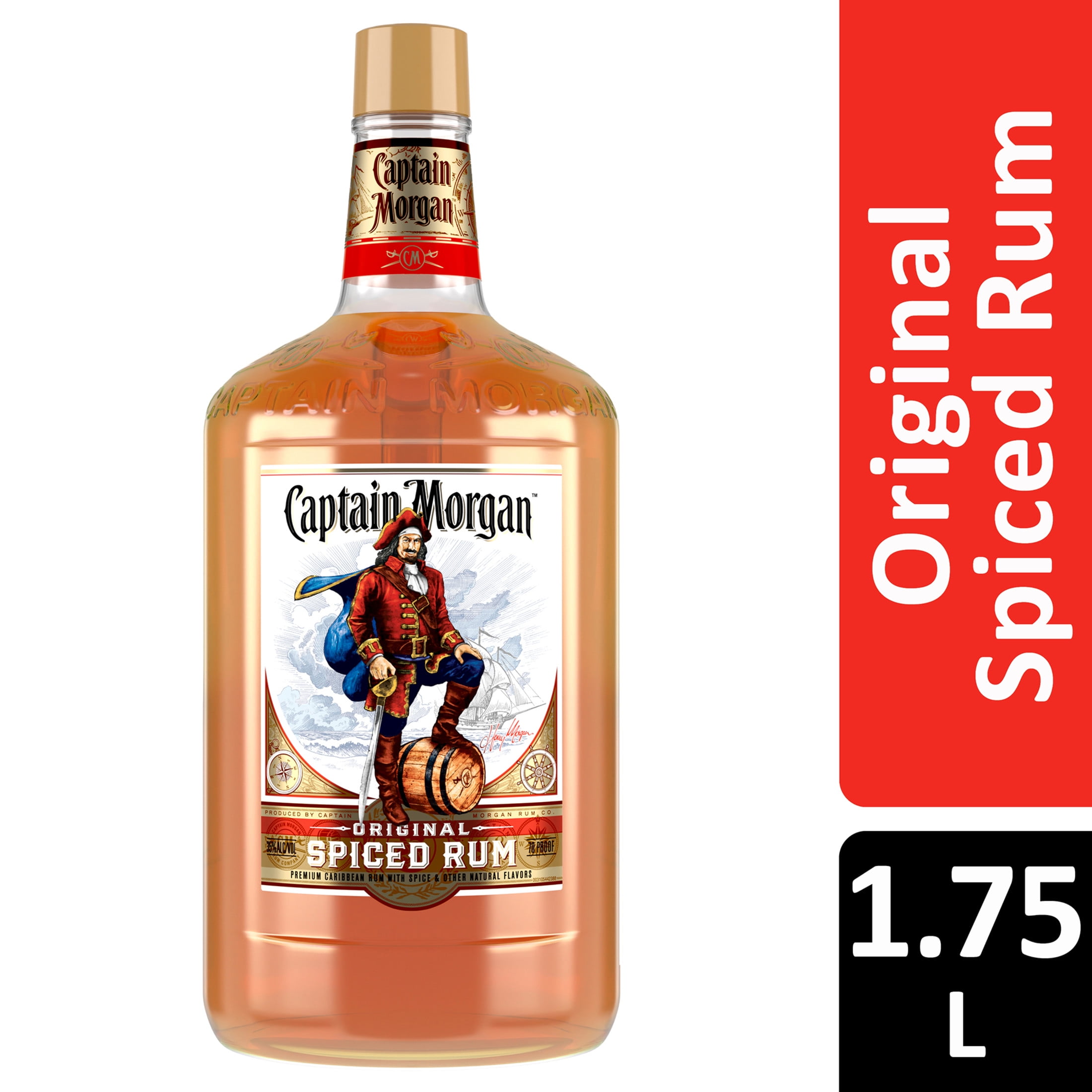 Captain Morgan Original Spiced Rum, 1.75 L, 35% ABV - Walmart.com