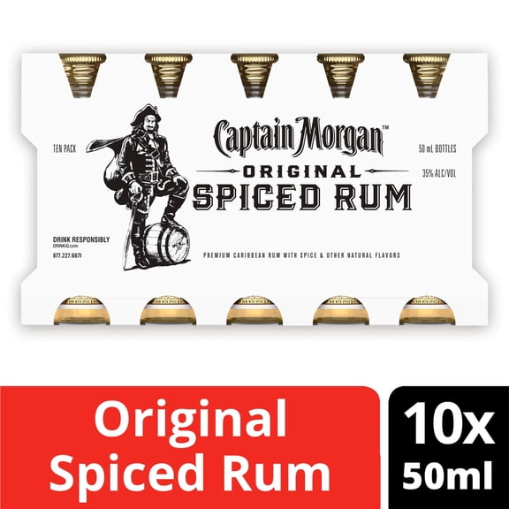 Captain Morgan Original Spiced Rum, 50 mL (10 Pack)