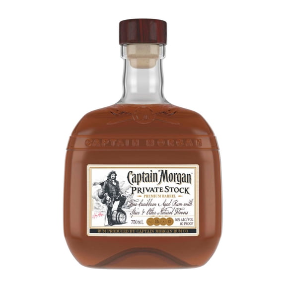 Captain Morgan Private Stock Spiced Rum, 750 ml Bottle, 40.0% ABV