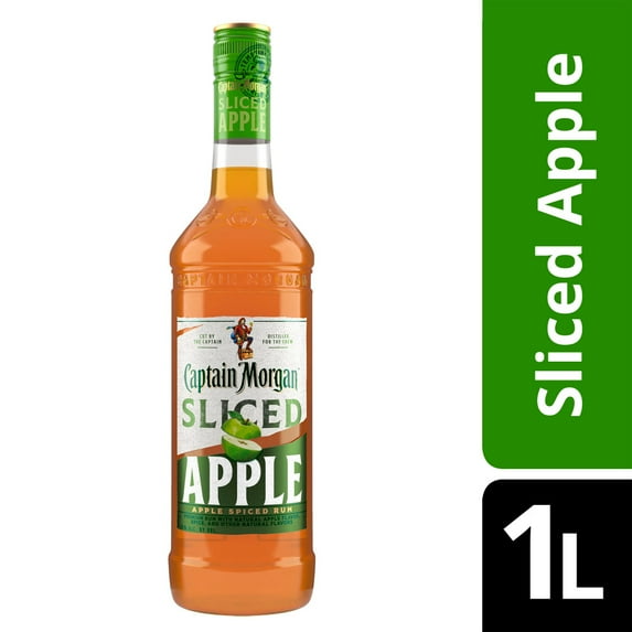 Captain Morgan Sliced Apple Spiced Rum, 1 L Bottle, 35% ABV