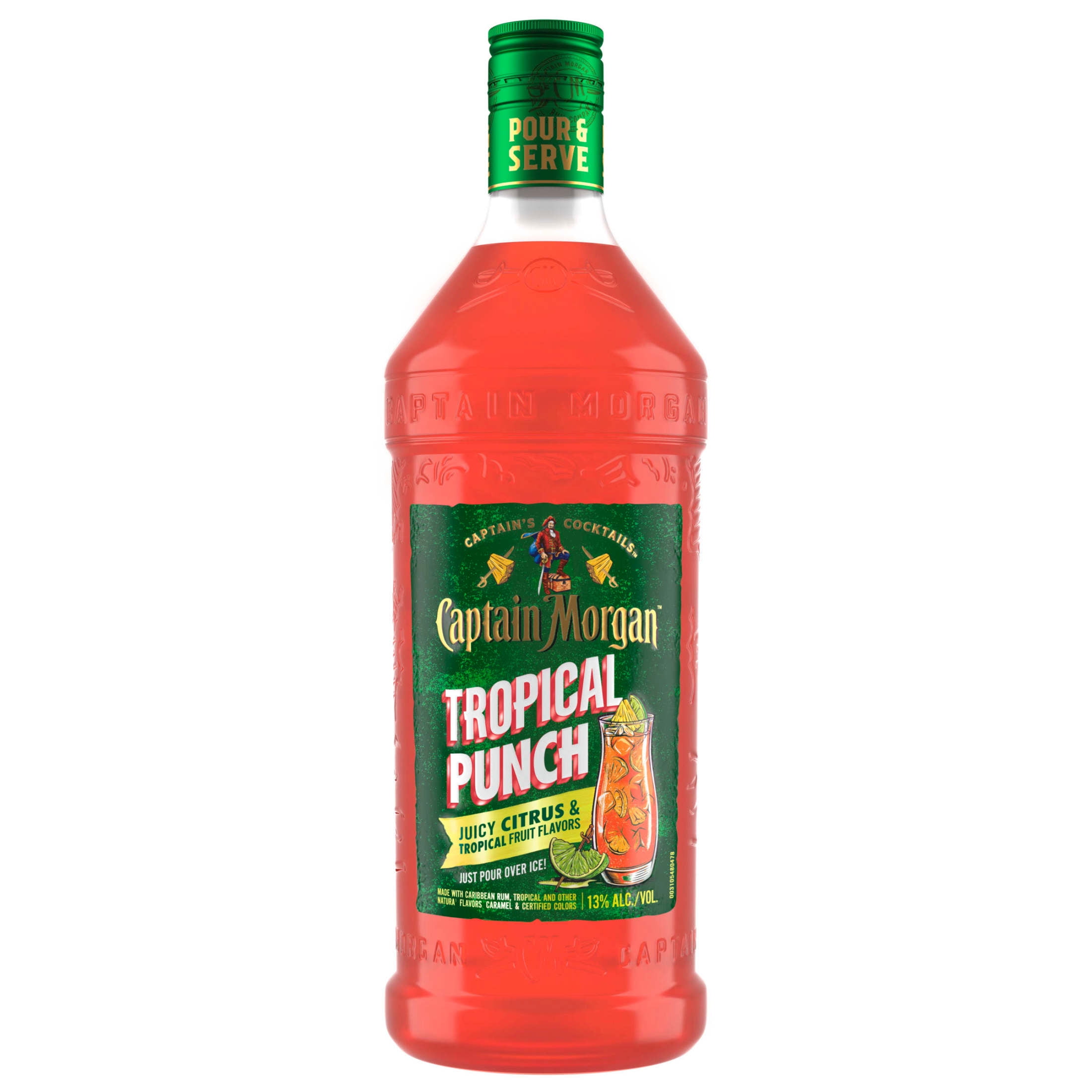 Captain Morgan Tropical Punch, 1.75 L Bottle, 13% ABV