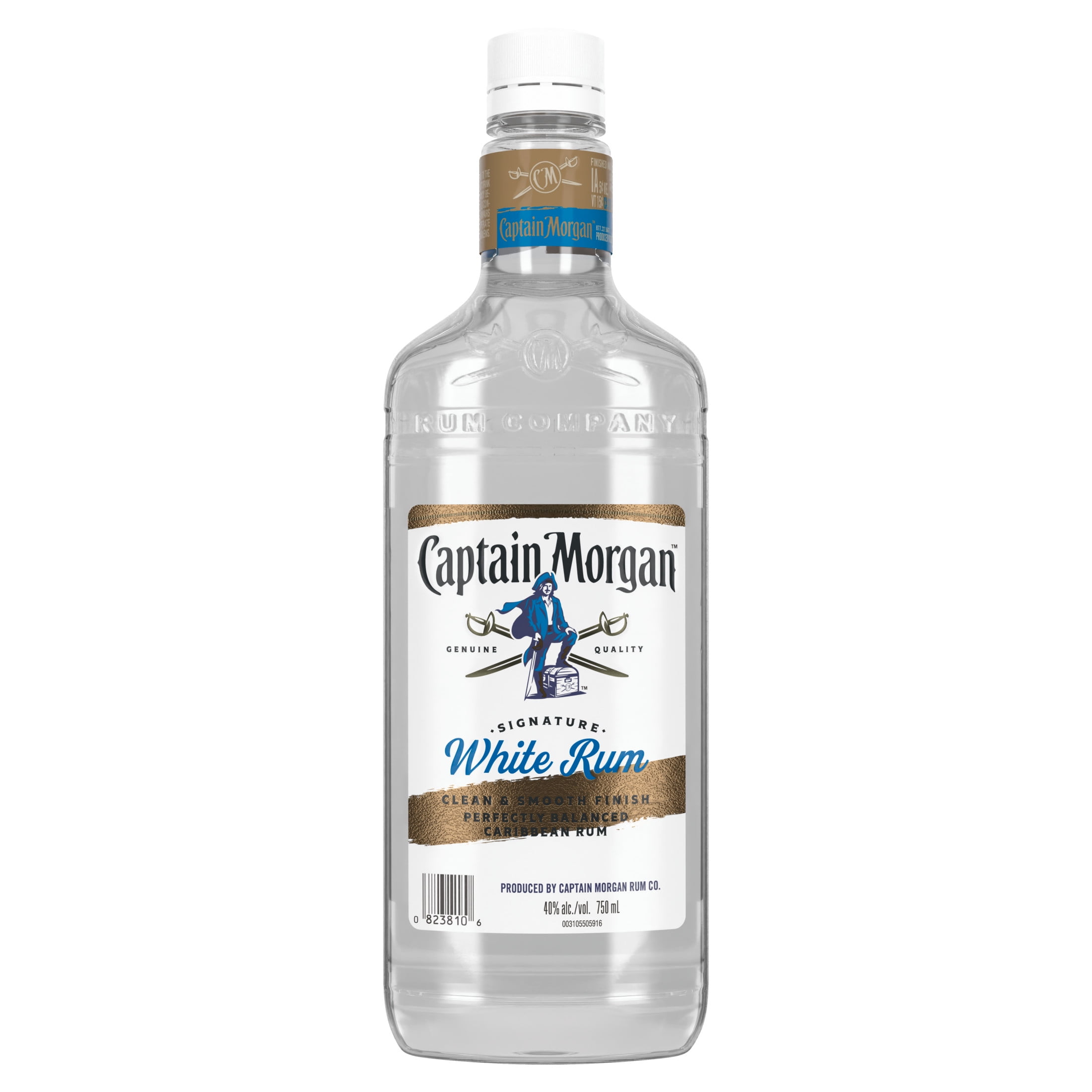 Captain Morgan White Rum, 750 ml Bottle, 40% ABV