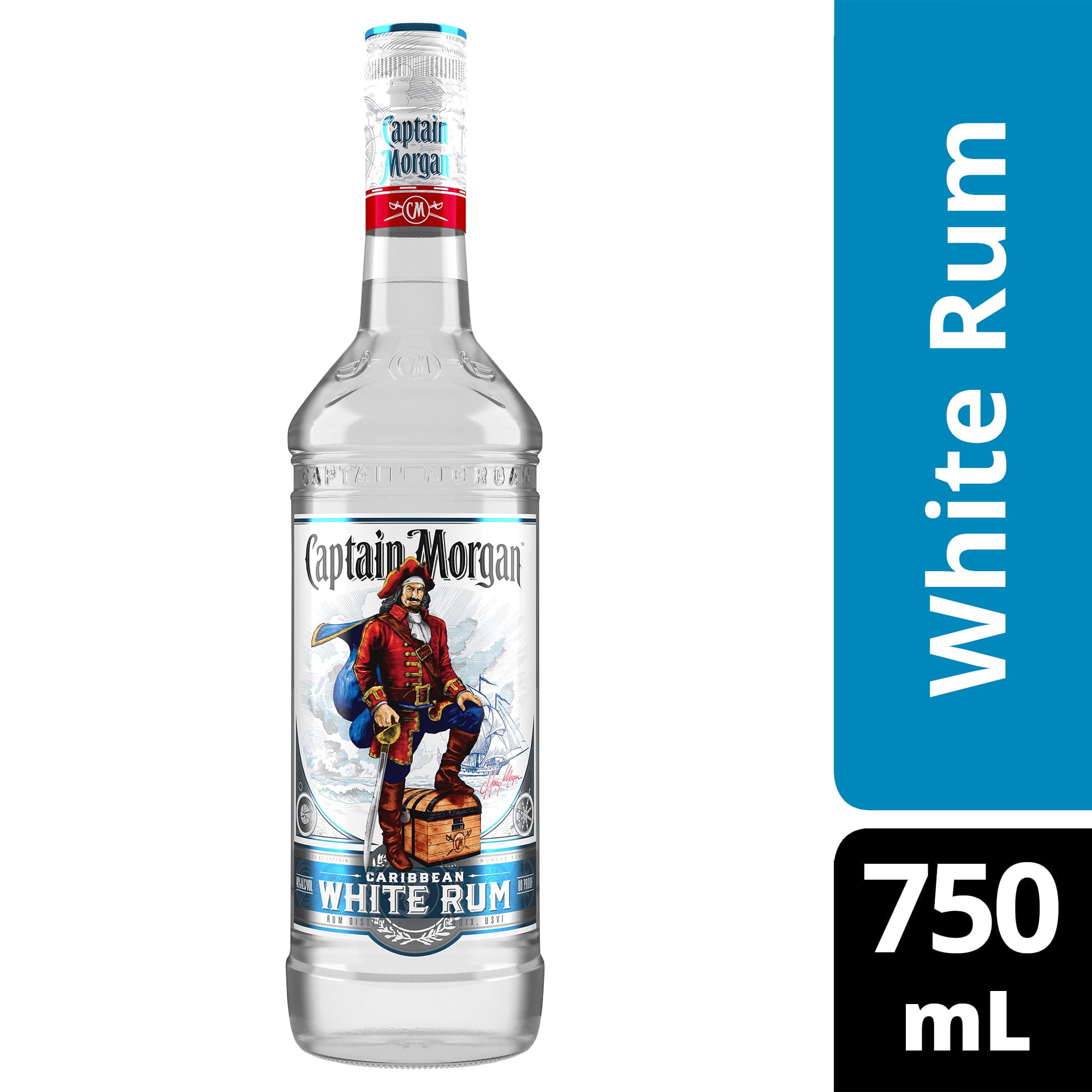 White Rum, mL 750 Captain Morgan
