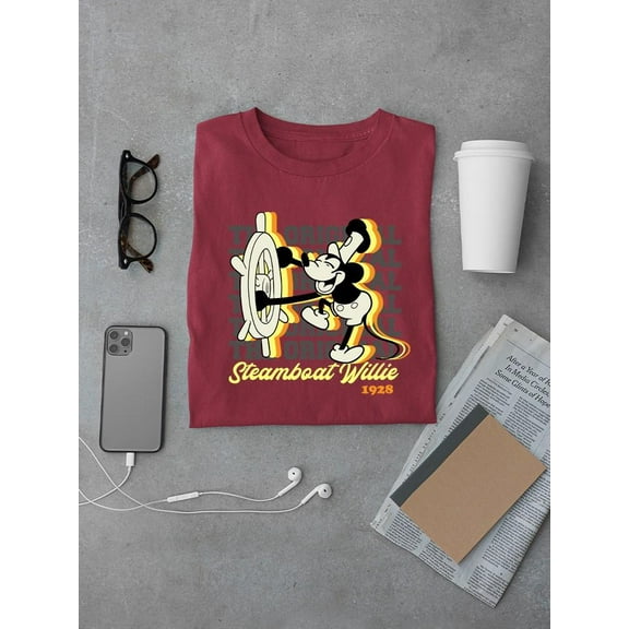 Captain Mouse 1928 Cartoon T-shirt Color Women's -SmartPrintsInk Designs