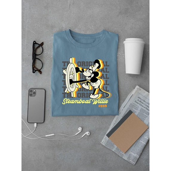 Captain Mouse 1928 Cartoon T-shirt Color Women's -SmartPrintsInk Designs