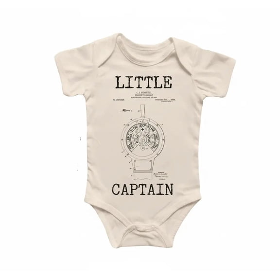 Captain Nautical Patent Newborn Baby Bodysuit