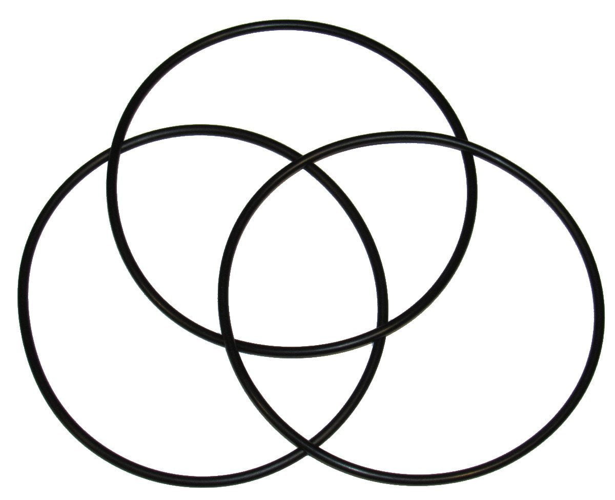 Black Buna-N Rubber O-Rings for Water Filters, 3 Pack