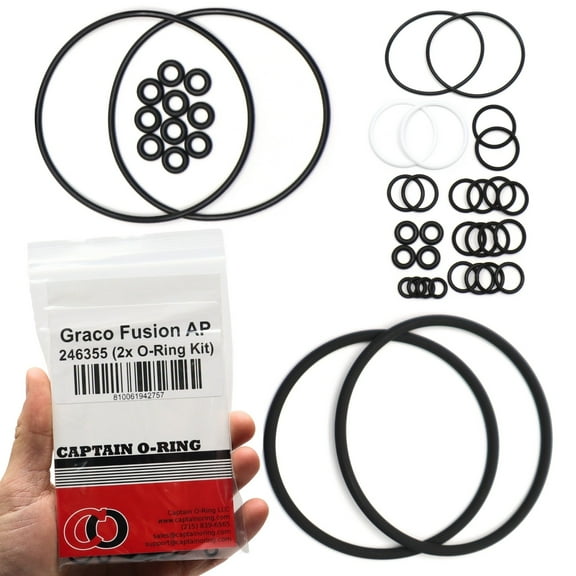 Captain O-Ring Replacement 246355 O-Ring Kit for Graco Fusion AP 2 Sets