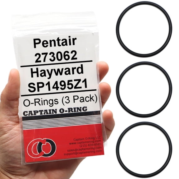 Captain O-Ring Replacement 273062 / SP1495Z1 Union O-Rings for Pentair, Hayward, Jacuzzi, Waterway and More 3 Pack