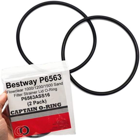 Captain O-Ring - Replacement P6563 O-Ring for Bestway Flowclear 1000/1200/1500 Sand Filter Strainer Lid 2 Pack, P6563ASS16