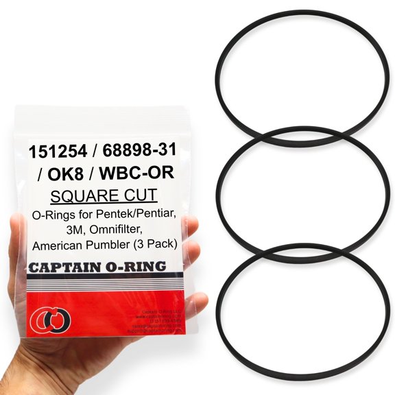 Captain O-Ring - Replacement Pentek 151254 / 3M 68898-31 / American Plumber WBC-OR Square O-Ring 3 Pack