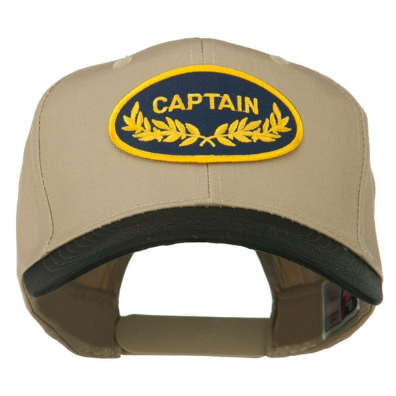 Captain Oak Leaf Military Patched Prostyle Cap - Black Khaki OSFM