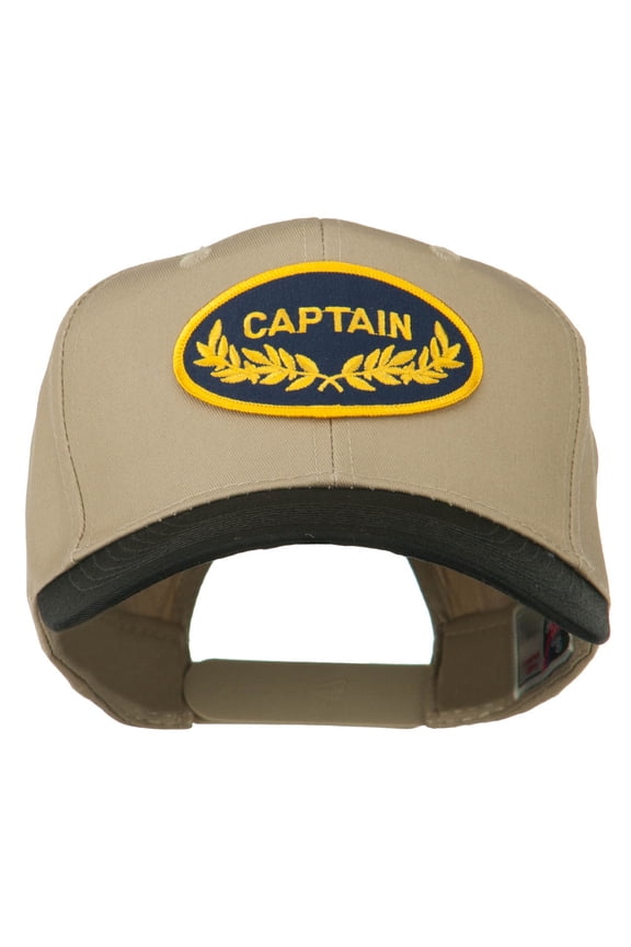 Captain Oak Leaf Military Patched Prostyle Cap - Black Khaki OSFM