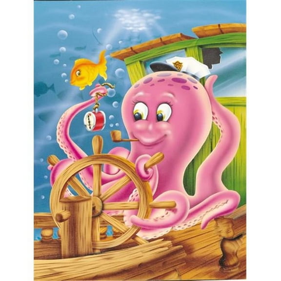 Captain Octopus Flag Canvas House Size