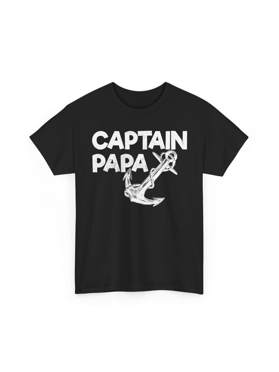 Captain Papa Anchor Boating Father T-Shirt