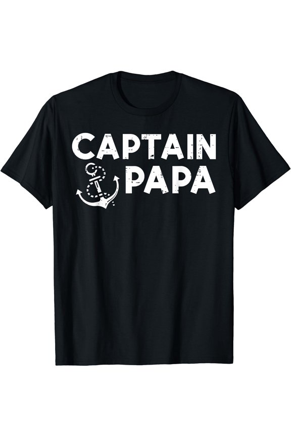 Captain Papa Boat Owner Family Fathers Day Dad Daddy Men T-Shirt, Unisex T-Shirt