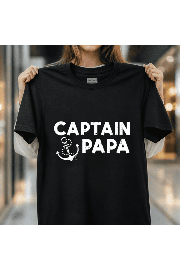 Captain Papa Boat Owner Family Fathers Day Dad Daddy Unisex T-Shirt, S - 5XL