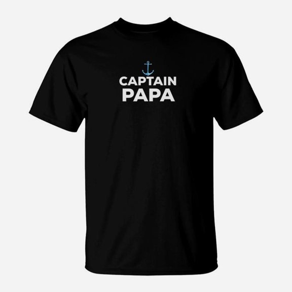 Captain Papa Fathers Day Summer Boat TShirt