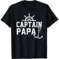 thumbnail image 1 of Captain Papa Pontoon Boating Fishing Lake Sailing Family T-Shirt, 1 of 4
