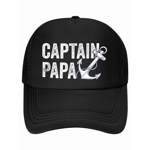 Captain Papa Pontoon Gift Lake Sailor Fishing Boating Baseball Cap