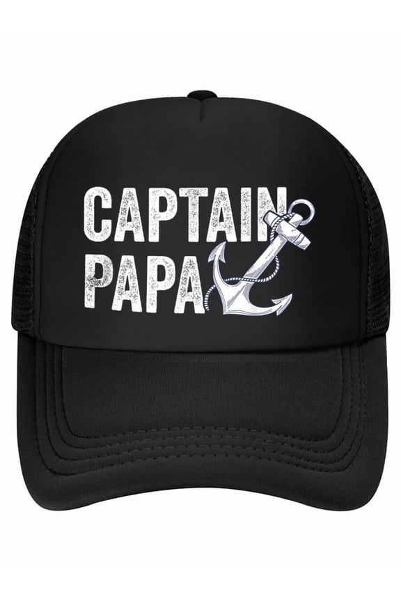 Captain Papa Pontoon Gift Lake Sailor Fishing Boating Baseball Cap