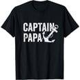 thumbnail image 1 of Captain Papa Pontoon Gift Lake Sailor Fishing Boating T-Shirt, 1 of 4