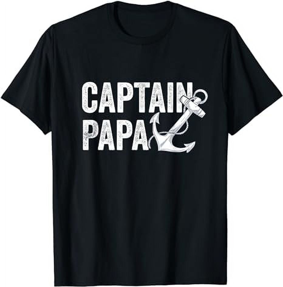 Captain Papa Pontoon Gift Lake Sailor Fishing Boating TShirt