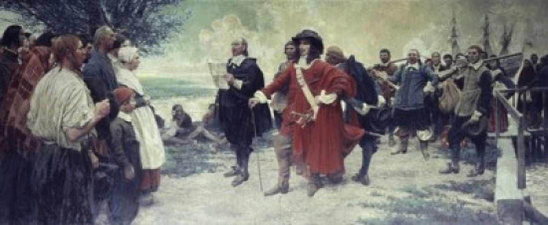 Captain Philip Carteret Landing in New Jersey Howard Pyle (b 1853 d 1911) American Mural 1904-1907 Canvas Art - Howard Pyle (18 x 24)