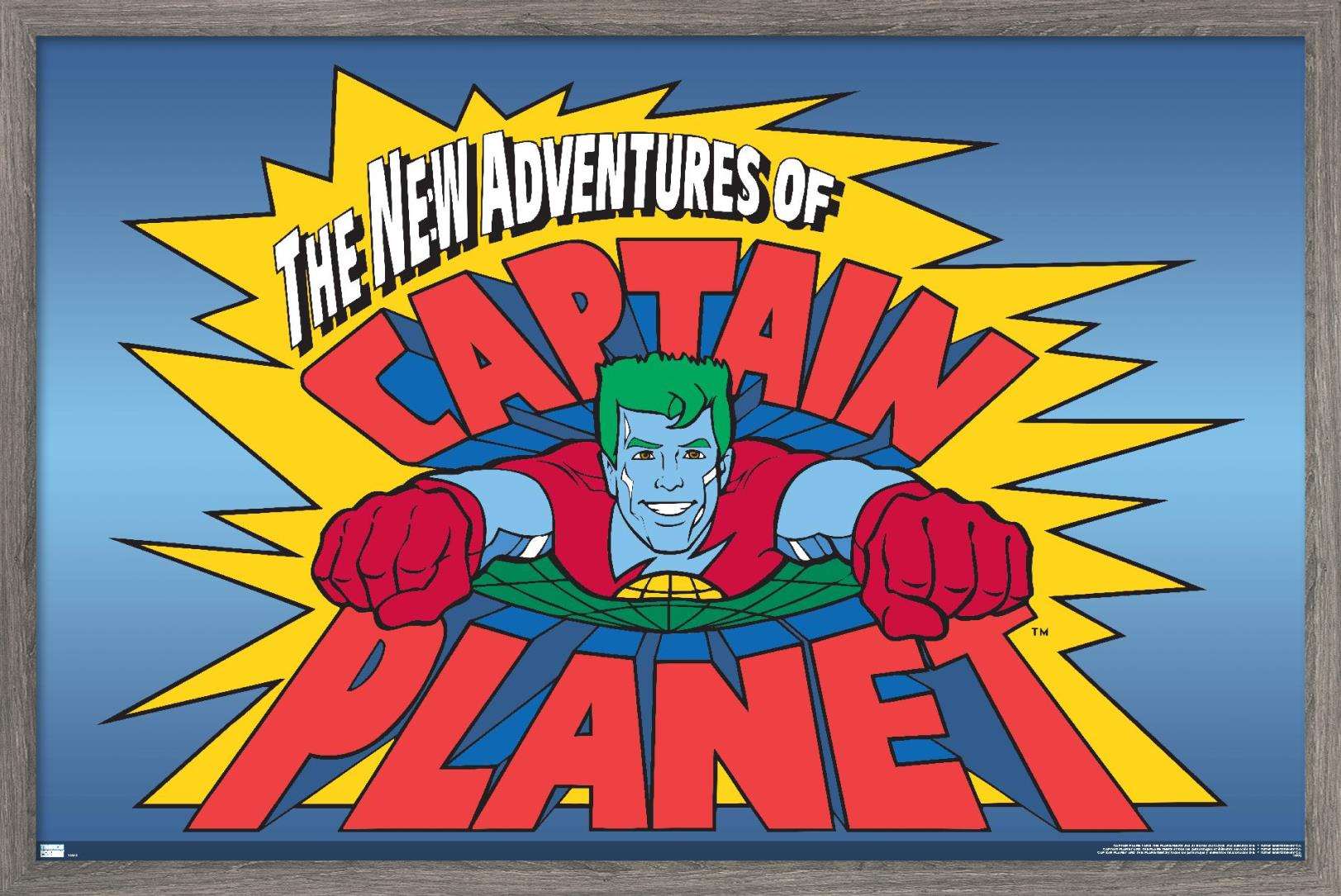 Captain Planet and The Planeteers - Logo Wall Poster, 14.725" x 22.375", Framed