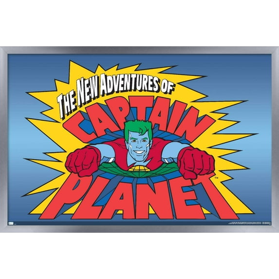 Captain Planet and The Planeteers - Logo Wall Poster, 22.375" x 34", Framed