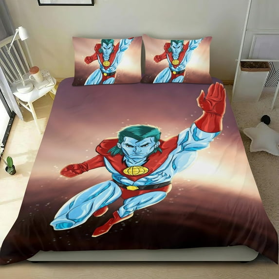 Captain Planet-themed Bed Sheet Set Three Piece Set Comfortable And Skin Friendly Unique Design Home Decor Gifts For Family Friends fans36x75Inches(90cm*190cm)