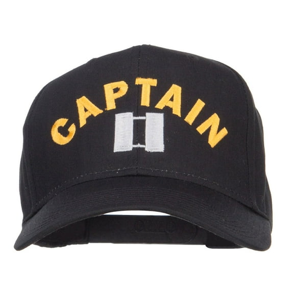 Captain Rank Logo Embroidered Cap - Black OSFM