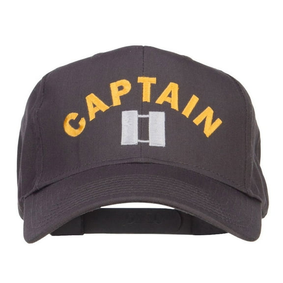 Captain Rank Logo Embroidered Cap - Charcoal Grey OSFM