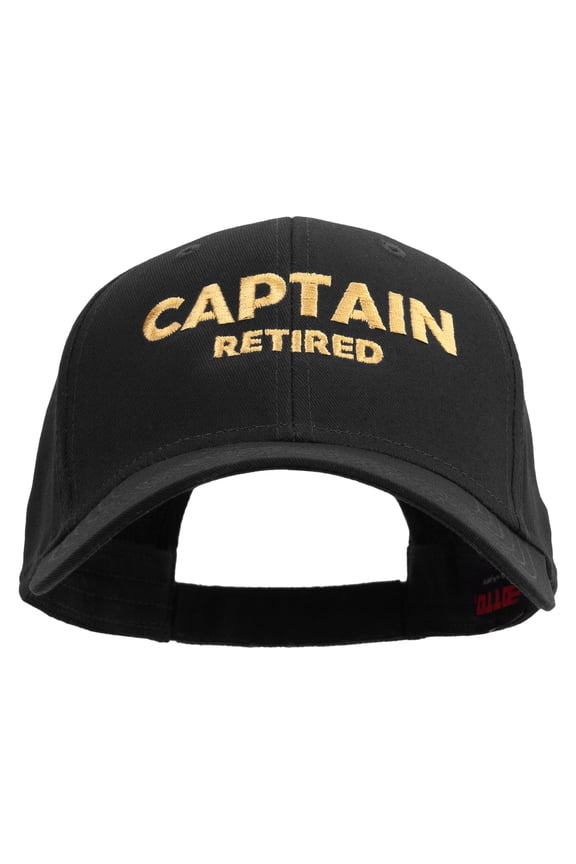 Captain Retired Embroiderd Low Profile Cap - Black OSFM