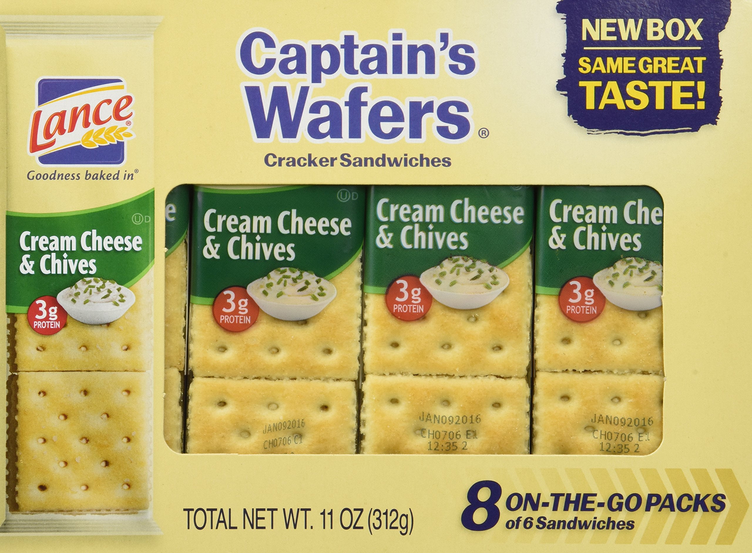 Captain,S Wafers Crackers, Cream Cheese And Chives ,11 Ounces (3 To Go ...