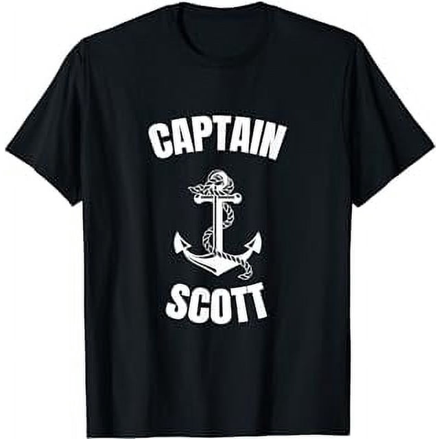 Captain Scott T-Shirt Personalized Boat Captain Shirt - Walmart.com