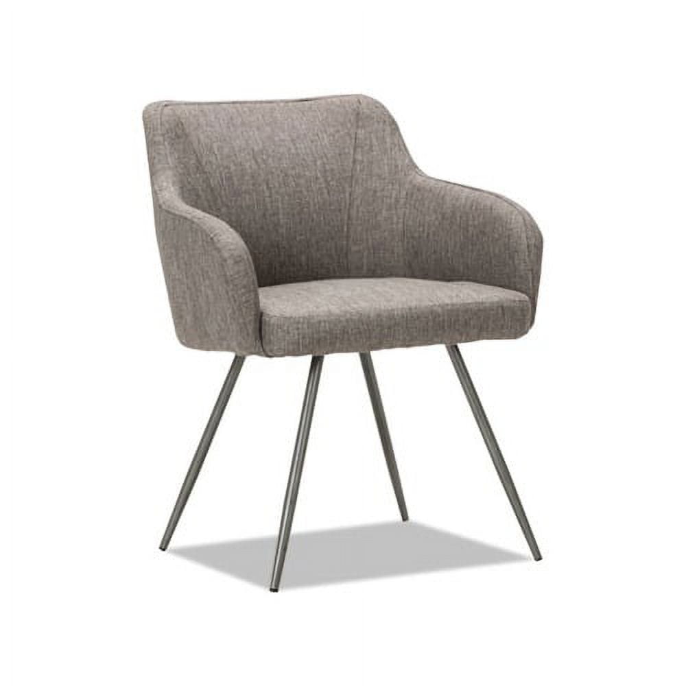 Contemporary Gray Tweed Captain's Chair with Chrome Base