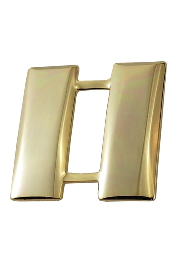 Hero’s Pride Captain Insignia – Smooth Gold Finish, Pin & Safety Catch, 1" High, Set of 2