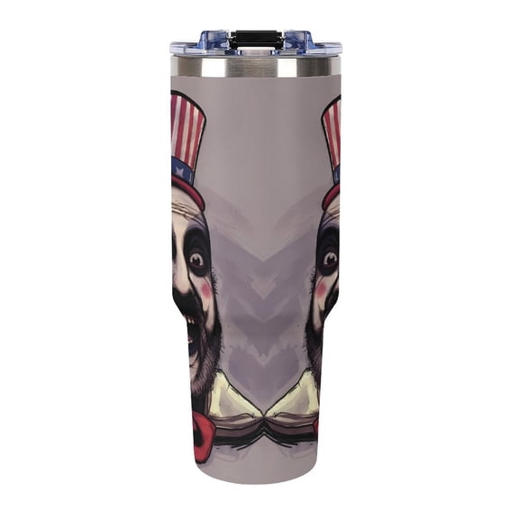 Captain Spaulding 40 Oz Large Capacity Car Cup With Lid And Straw Stainless Steel Tumblers Cup With Handle For Women And Men