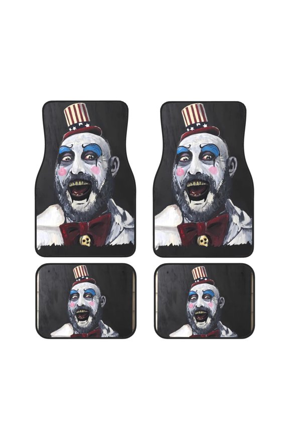 Captain Spaulding Car Foot Mat Set Of 4 Pieces (Front & Rear) Soft Thickened Non Slip Waterproof Automotive Floor Mats For Suv Sedan Car Van
