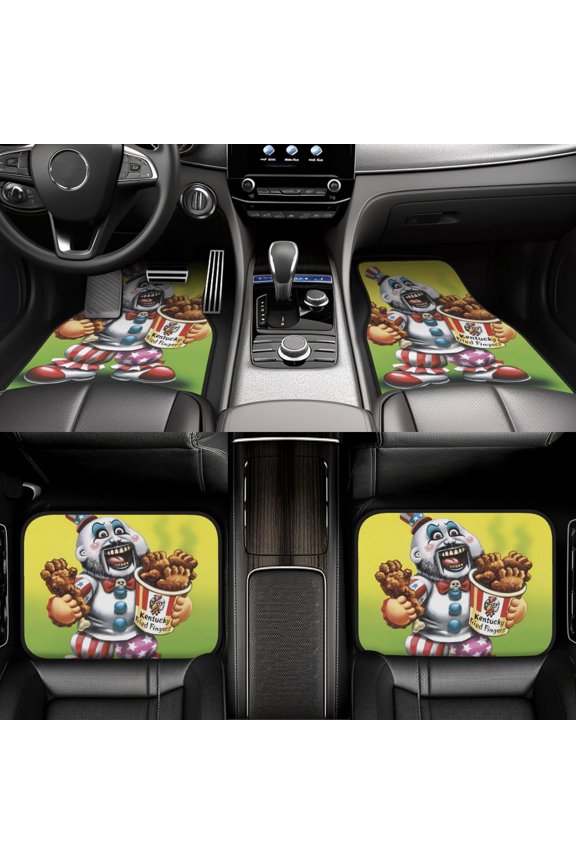 Captain Spaulding Car Foot Mat Set Of 4 Pieces (Front & Rear) Soft Thickened Non Slip Waterproof Automotive Floor Mats For Suv Sedan Car Van