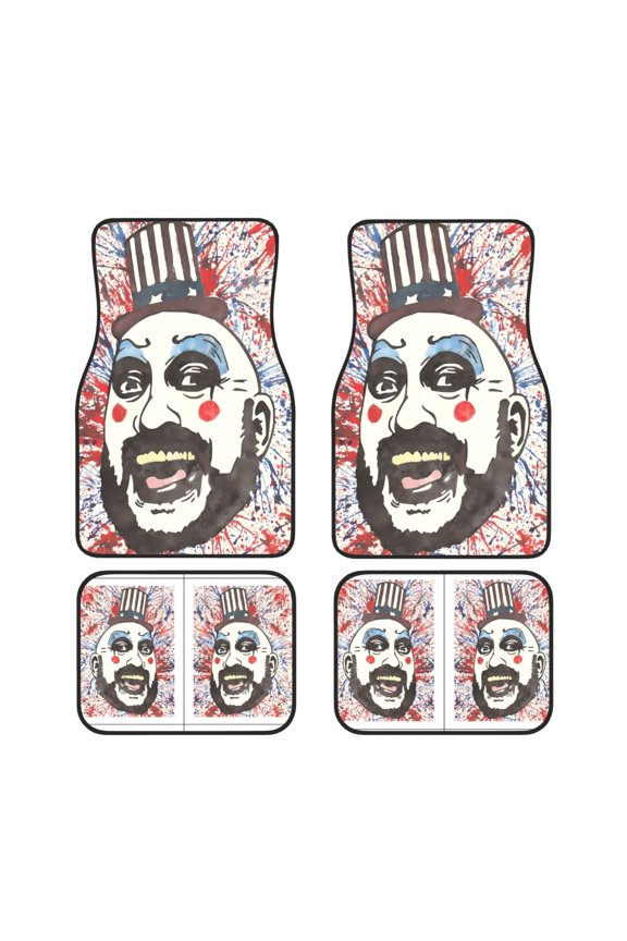 Captain Spaulding Car Foot Mat Set Of 4 Pieces (Front & Rear) Soft Thickened Non Slip Waterproof Automotive Floor Mats For Suv Sedan Car Van