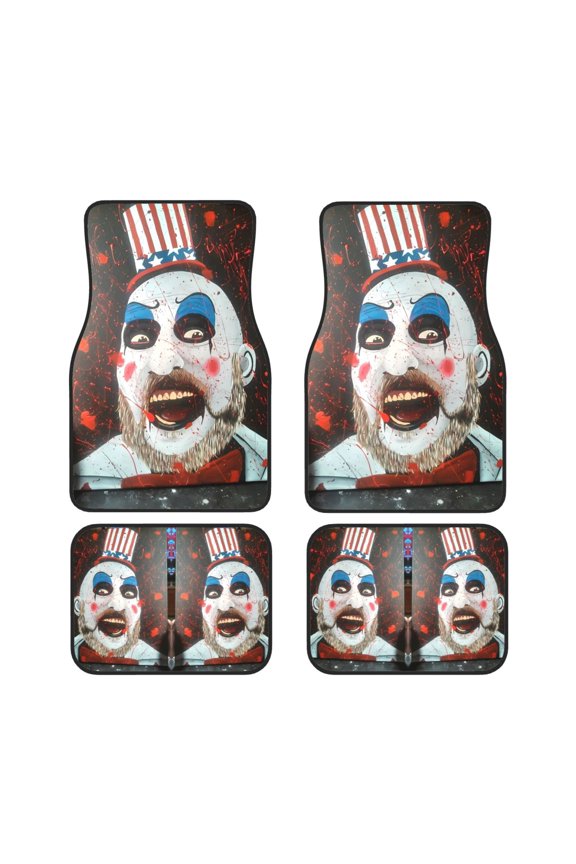 Captain Spaulding Car Foot Mat Set Of 4 Pieces (Front & Rear) Soft Thickened Non Slip Waterproof Automotive Floor Mats For Suv Sedan Car Van